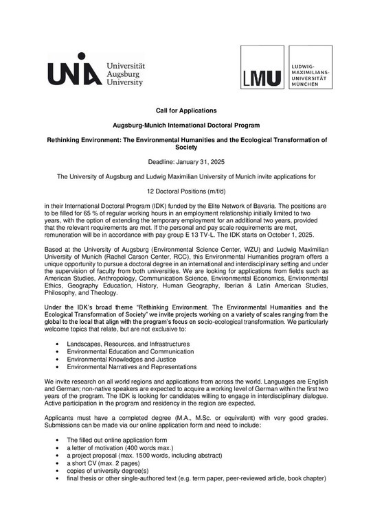 IDK-cfa_ 2025 LMU Uni Augsburg 12 PhD positions.pdf